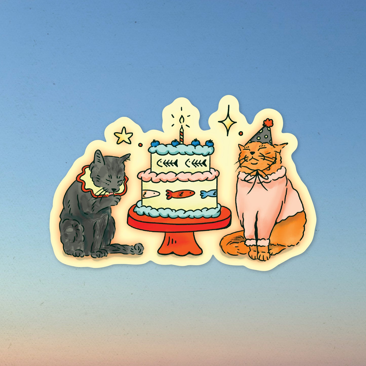 Cat Birthday Sticker