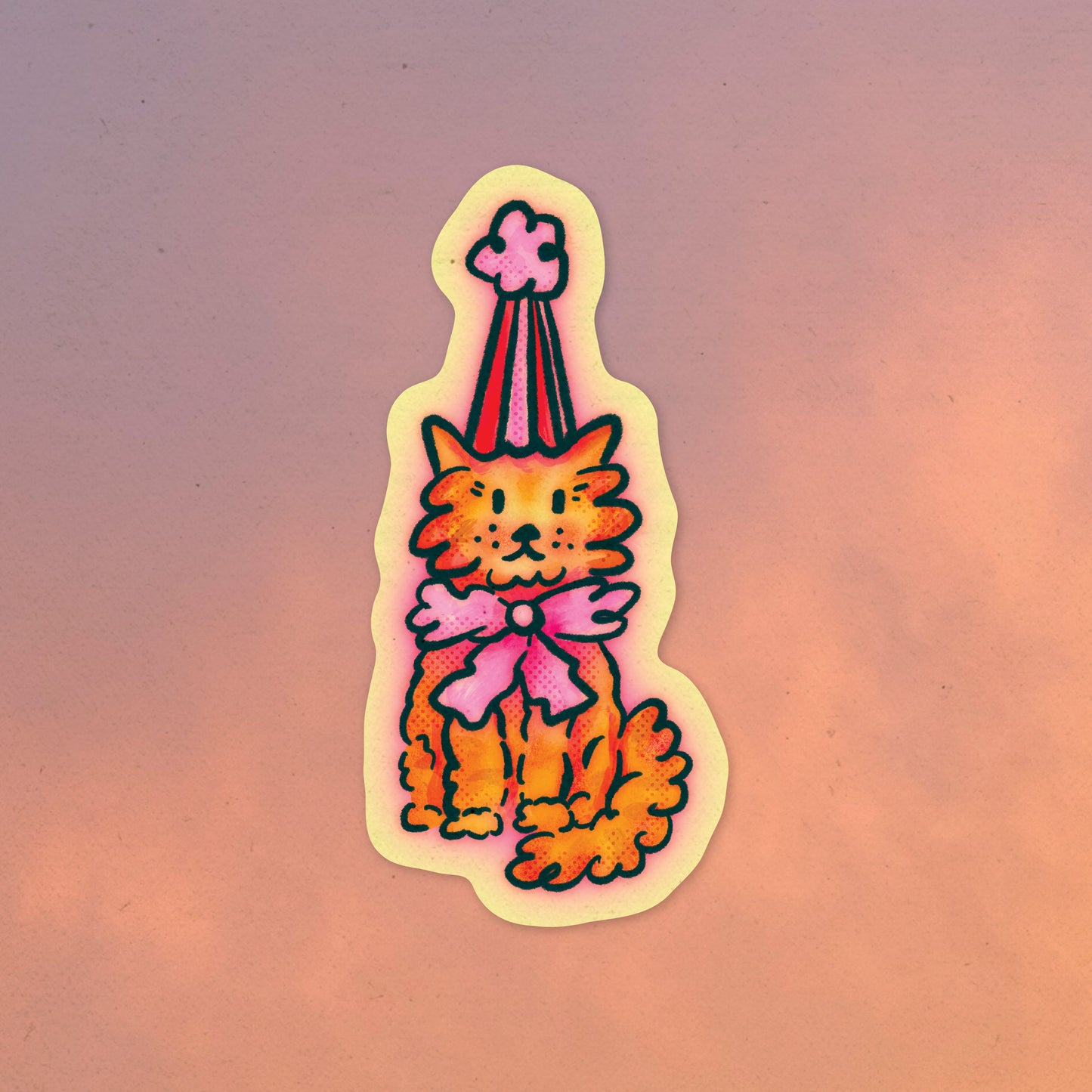 Clown Kitty Sticker