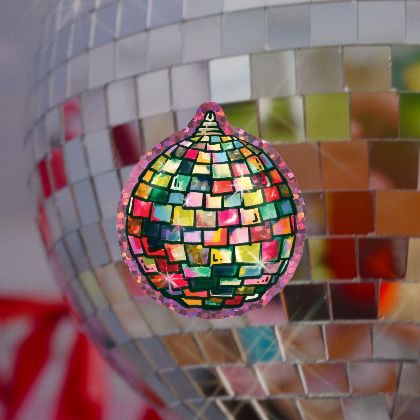 Disco Ball Glitter Sticker