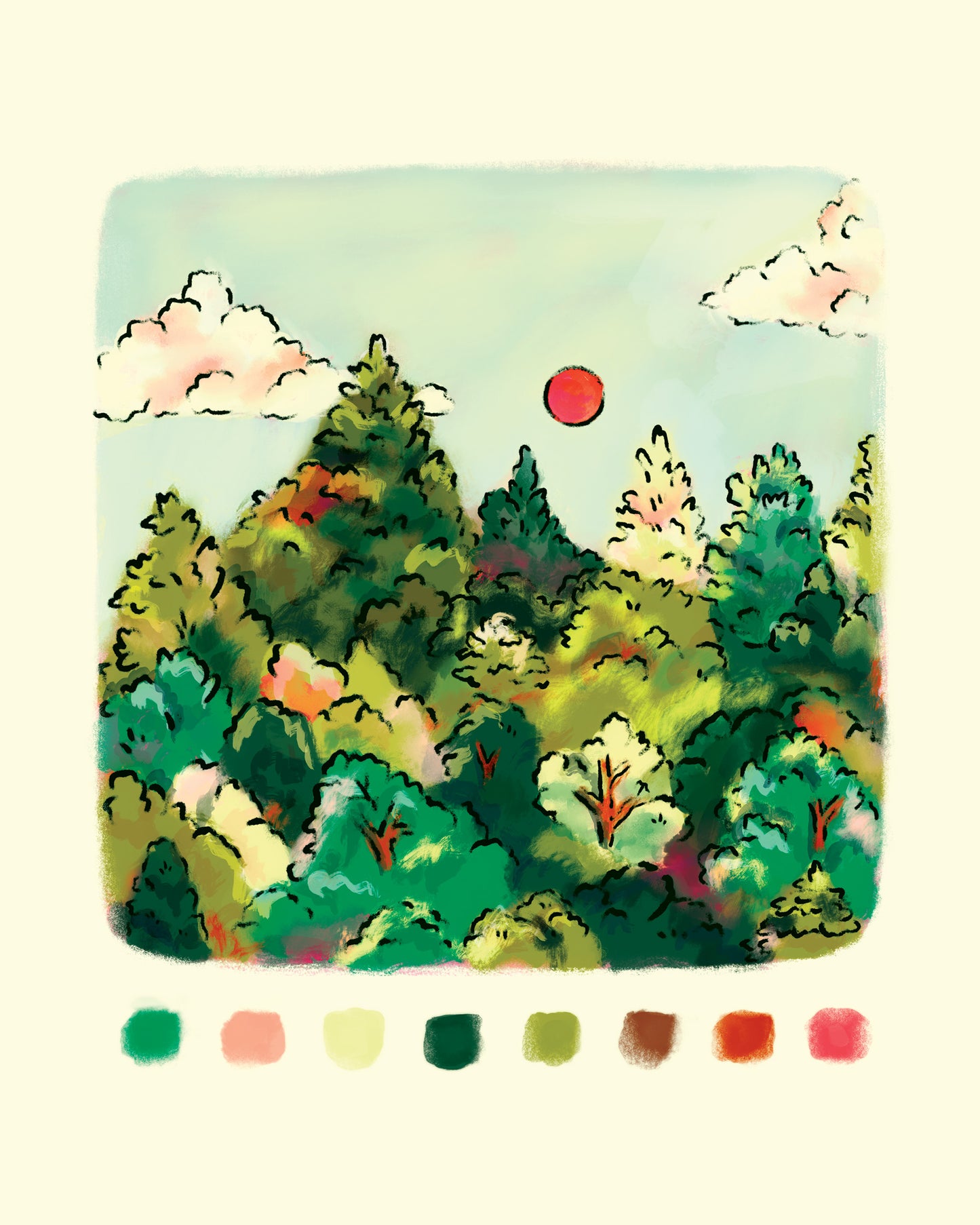 Stained Glass Trees | 8x10 Print