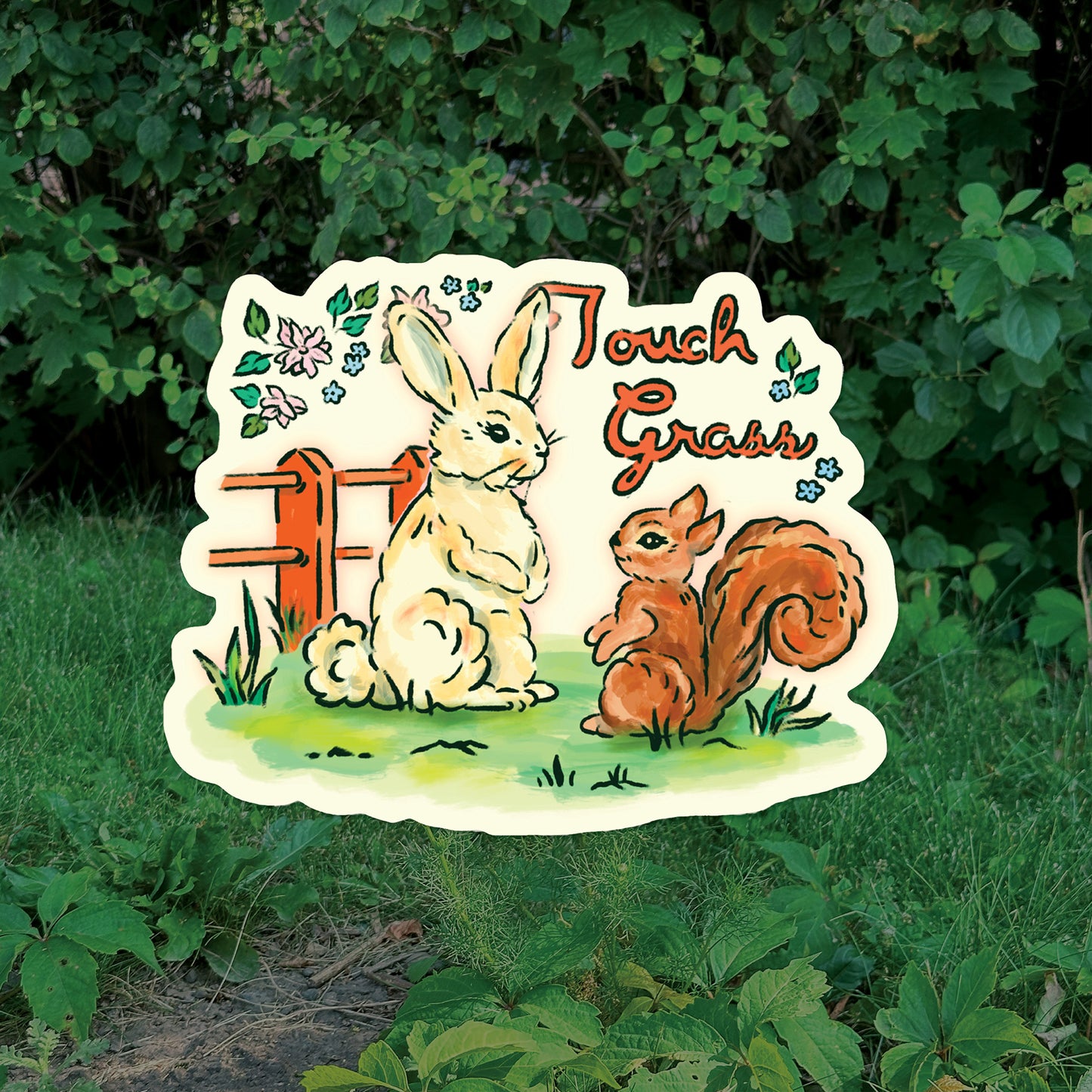 Touch Grass Sticker