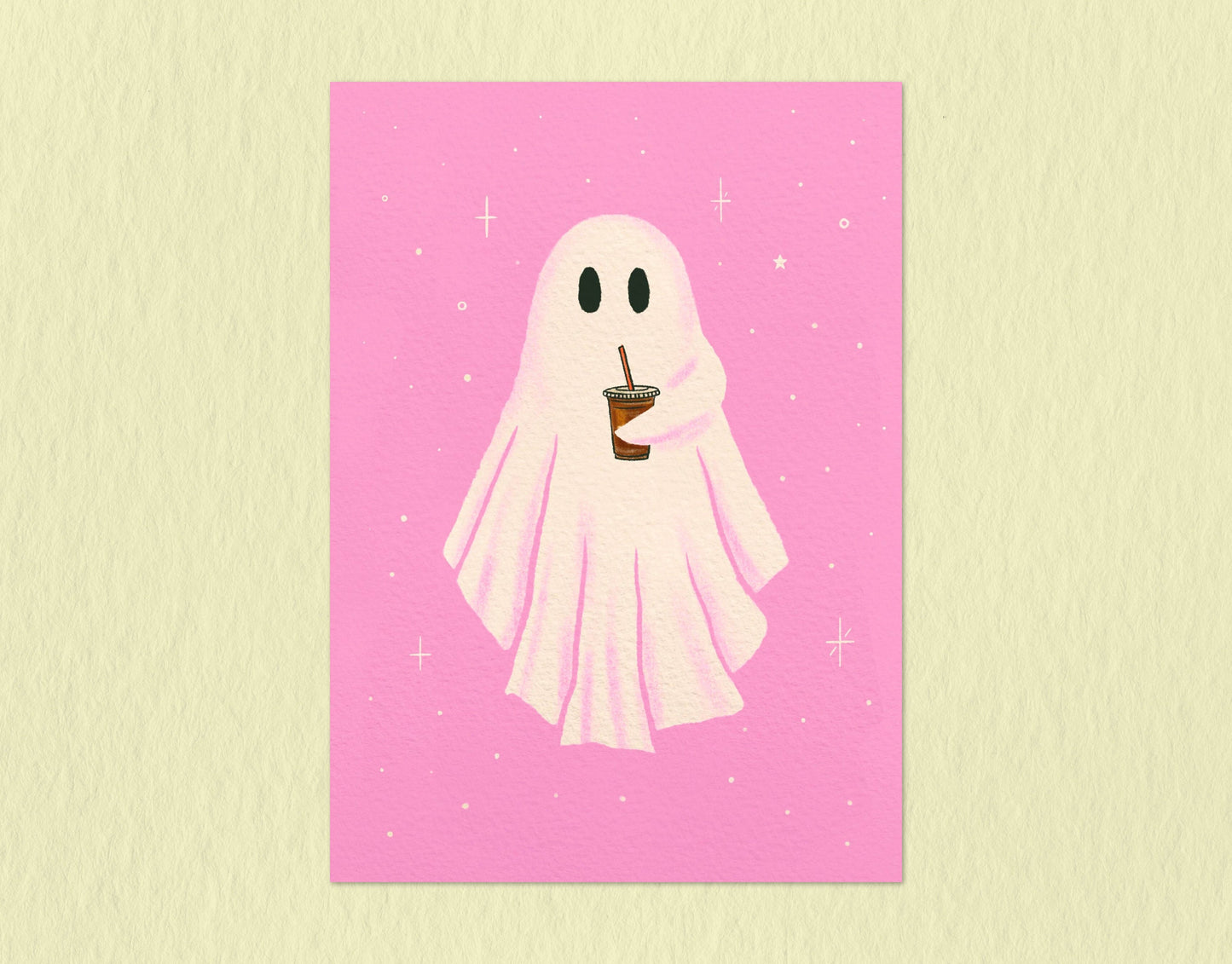 Pink Coffee Ghost | 5x7 Print