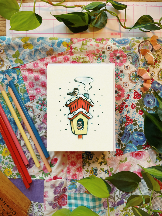 Winter Birdhouse | Greeting Card