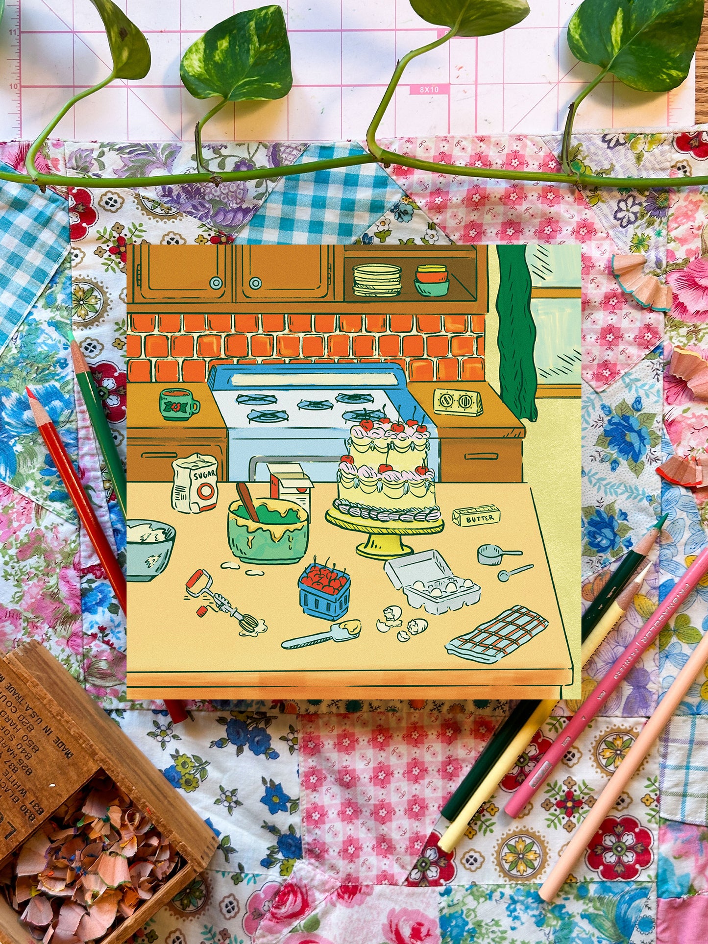 Cake Baking | 8x8 Print