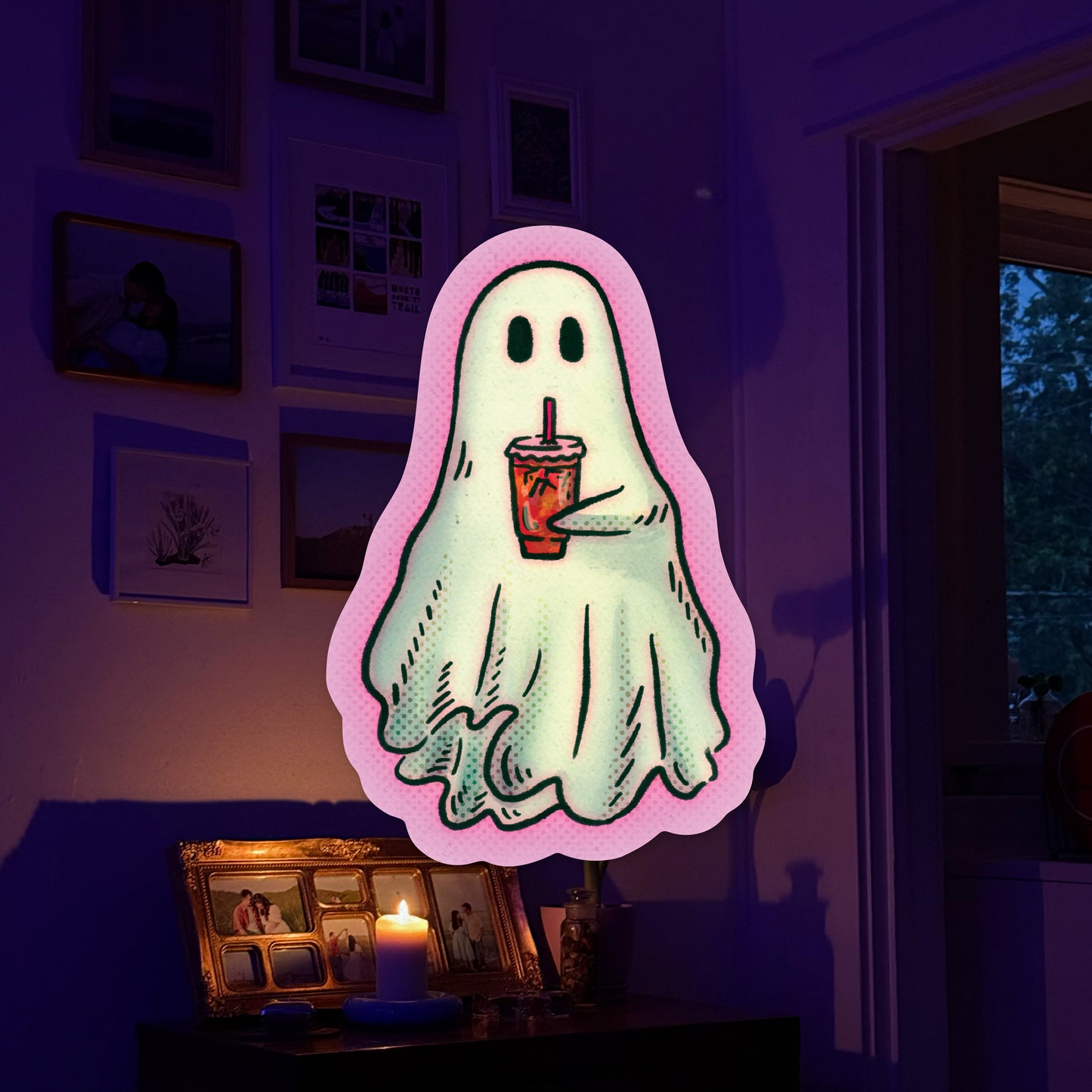 Pink Ghost with Iced Bev