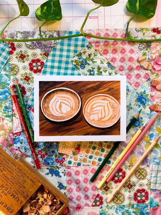 Latte Art | 5x7 Print | Gouache Print