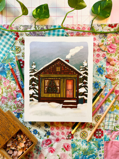 Winter Cabin | 8x10 Print