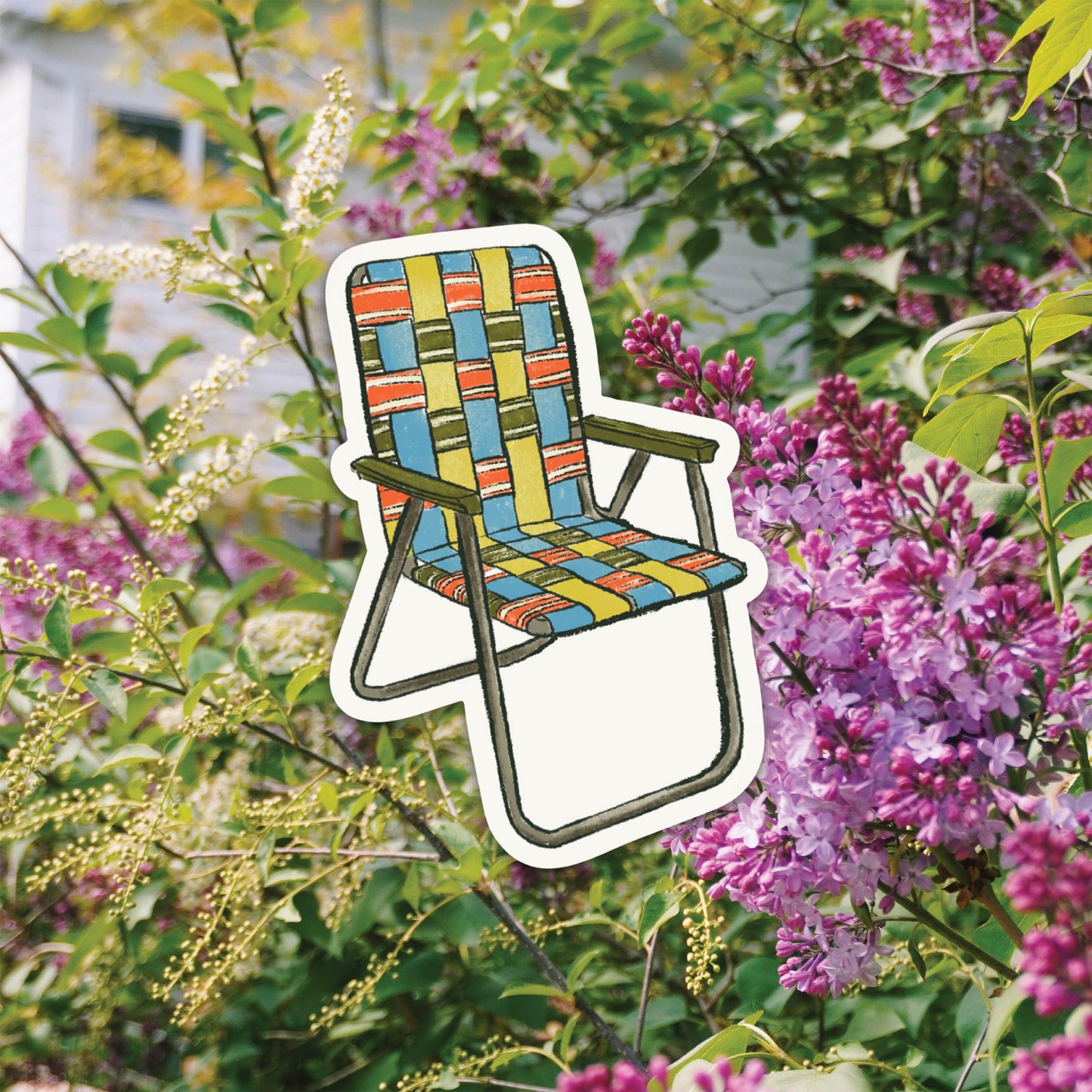 Retro Lawn Chair Sticker