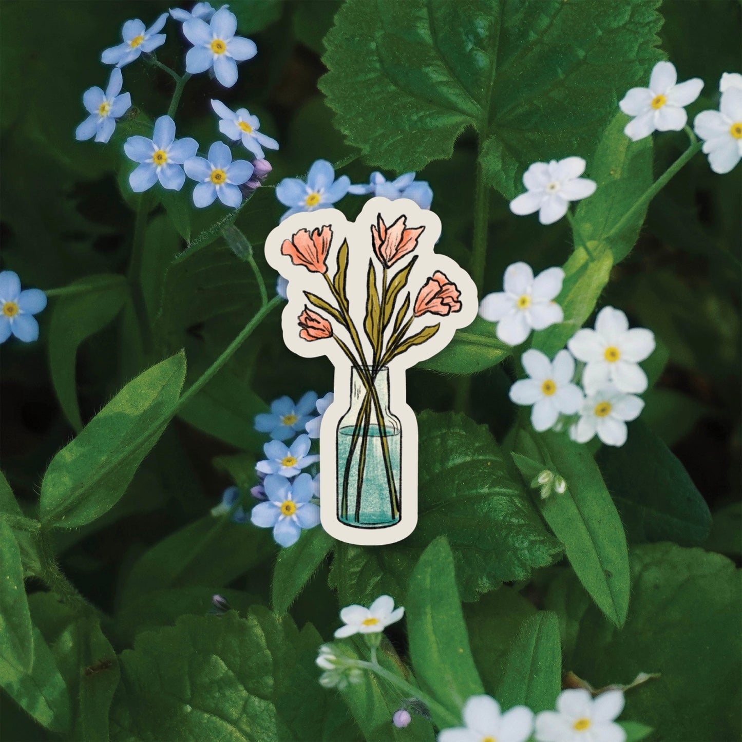 Small Lilly Vase Sticker