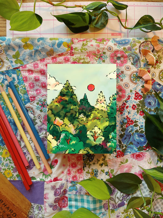 Stained Glass Forest | Greeting Card