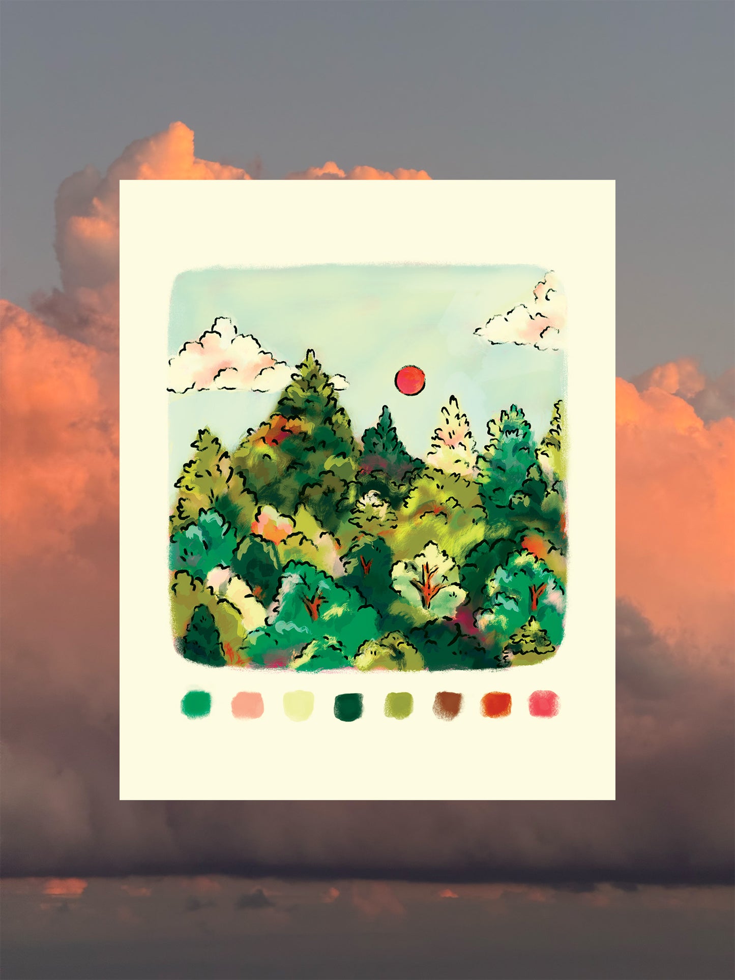 Stained Glass Trees | 8x10 Print