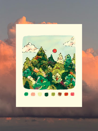 Stained Glass Trees | 8x10 Print