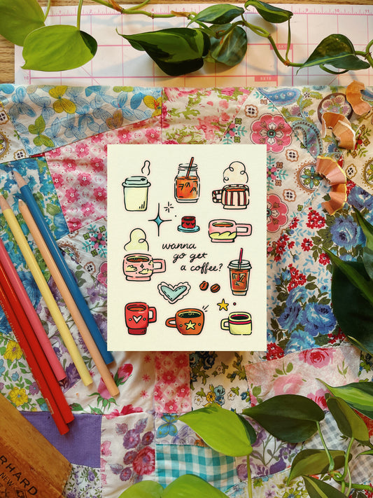 Wanna go get a coffee? | Greeting Card