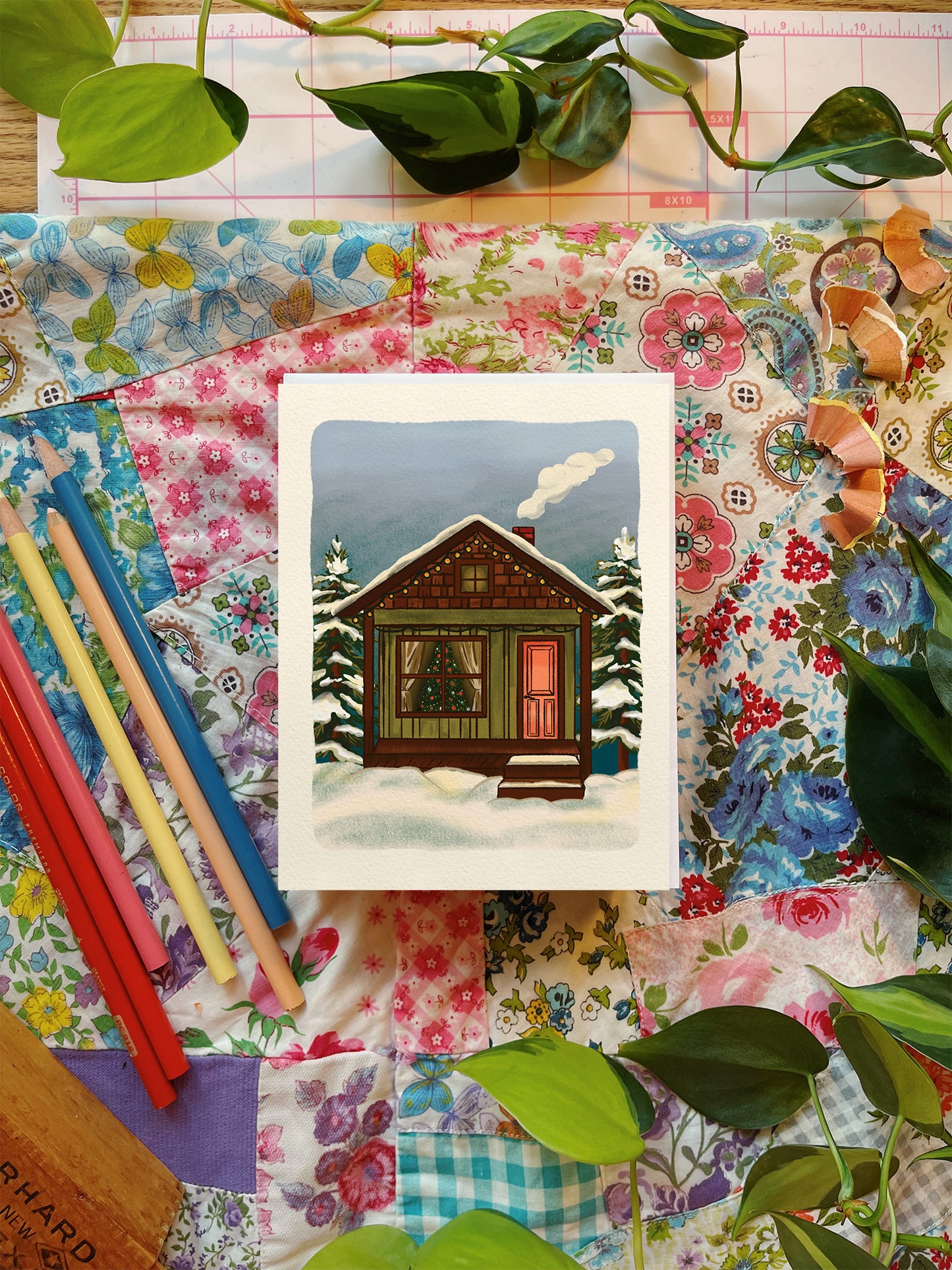 Winter Cabin | Greeting Card