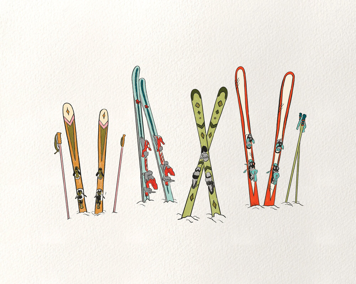 Skis in the Snow | 8x10 Print