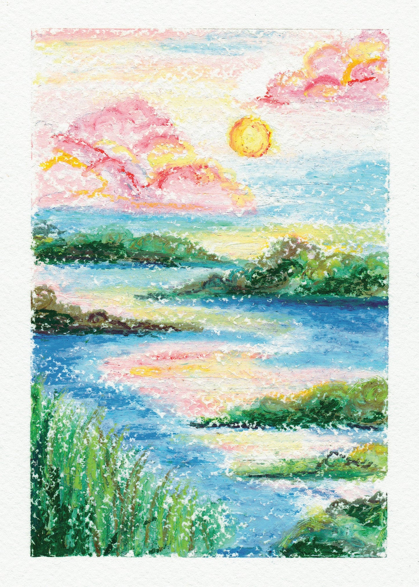 Pastel River | 5x7 Print | Digital Drawing