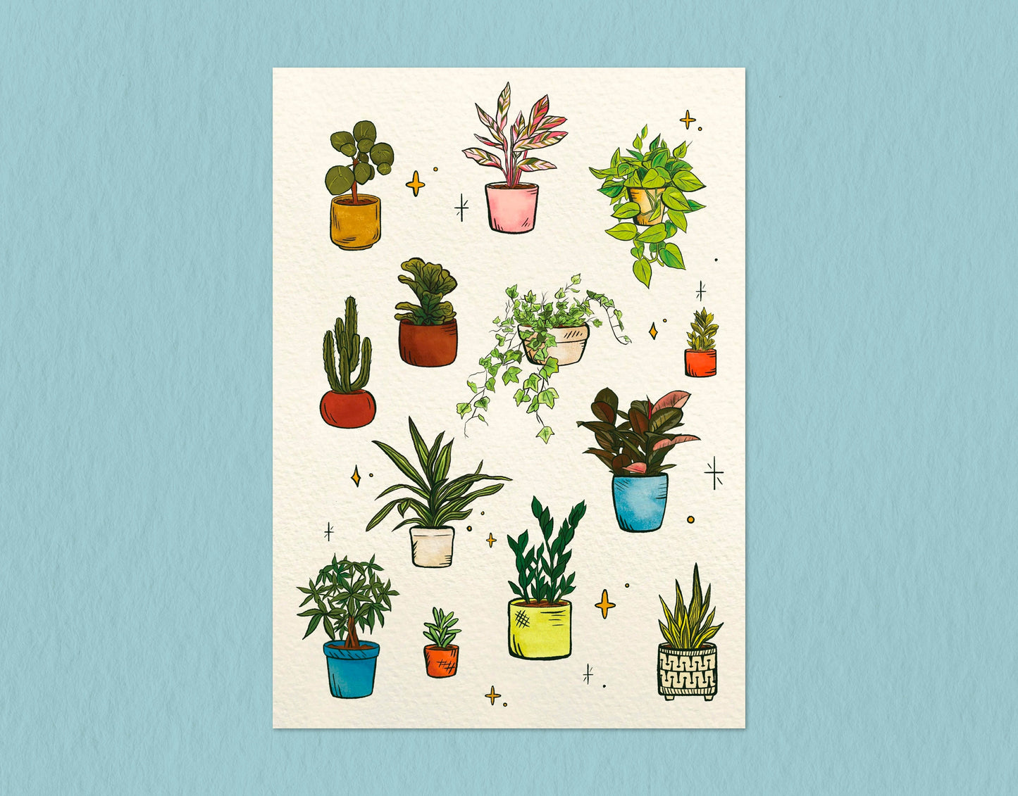 House Plants | 5x7 Print | Digital Drawing